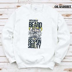 with great beard comes great responsibility t-shirt - olashirt