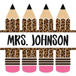 leopard pencil name frame svg, pencil name frame svg, pencil split monogram frame, teacher svg