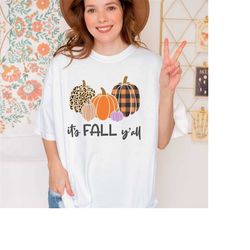 its fall y'all comfort colors shirt, pumpkin fall shirt,autumn shirt,cute fall shirt,fall t-shirt, cute fall graphic tee