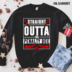 ice hockey straight outta the penalty box shirt - olashirt