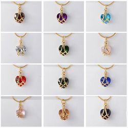 Disney Aesthetic Classic Princess Heart Necklace Birthstone Pendant Necklace For Girls Sexy Accessories For Women Jewelr