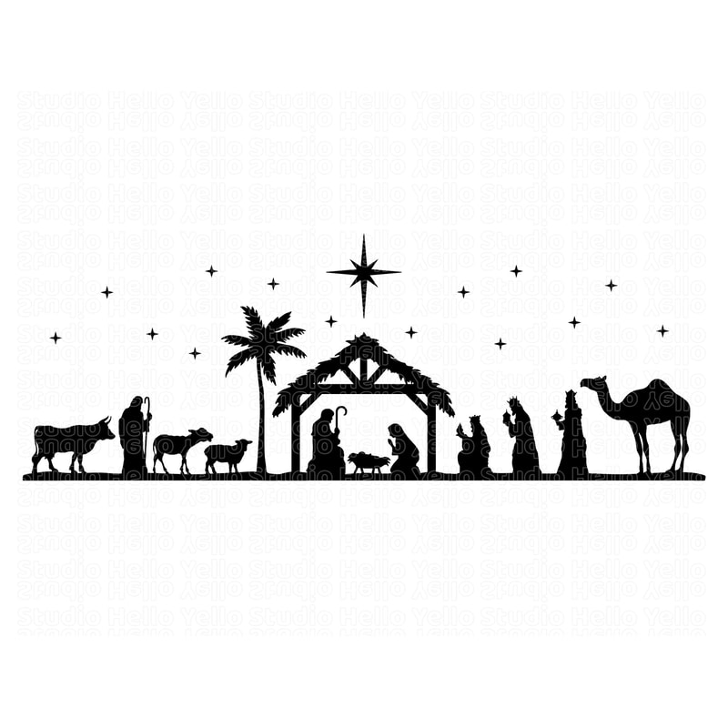 Nativity Scene SVG, Nativity SVG, PNG, eps | Inspire Uplift