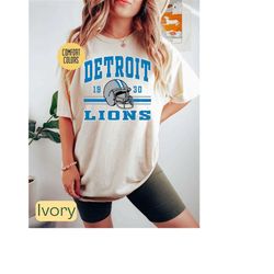 Comfort Colors Vintage Detroit Football Tshirt, Vintage Detroit Football Jersey shirt, Retro NFL Detroit Football tee, D