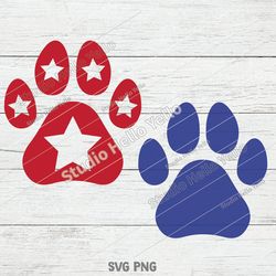 patriotic paw svg bundle, 4th of july svg, dog svg, 4th of july dog svg