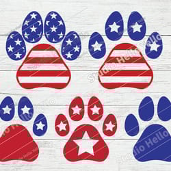patriotic paw svg bundle, 4th of july svg, dog svg, 4th of july dog svg