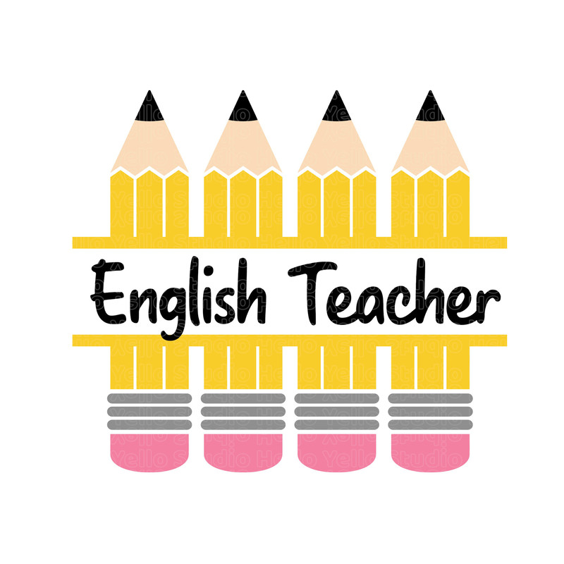 Pencil Name Frame Svg, Pencil Split Monogram Frame, Teacher Svg, School Svg, Back to School, Png,Dxf, Cut file, Cricut,Silhouette,Glowforge.jpg