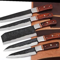 personalized knife set for anniversary, hand forged knife set for chefs, customized knife set for gifts, am industry