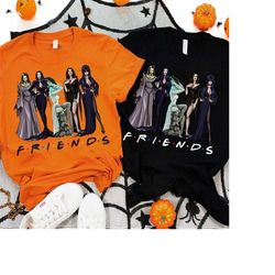 halloween friends squad goals shirt,elvira,lily munster,morticia,bride of frankenstein halloween shirt,horror squad quee