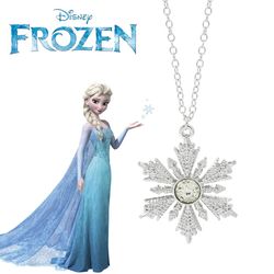 Disney Frozen Snowflake Necklace Elsa Princess Crystal Pendant Delicate Accessories Jewelry for Women Fashion Gifts