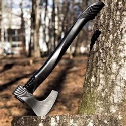 beautiful handmade damascus steel axe, rose wood colored handle, damascus steel axe with sheath ,am industry