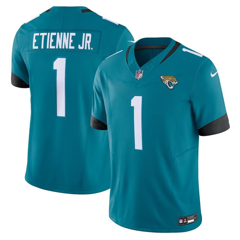 Jacksonville Jaguars Travis Etienne Teal Vapor F.U.S.E. Limited Jersey.jpg