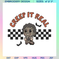 horror movie killer embroidery design, creep it real embroidery design, fall halloween embroidery machine file, embroidery