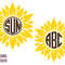 Sunflower Monogram SVG Bundle, Sunflower Svg, Circle Monogram Letters SVG, Monogram Frame Alphabet, Cut File for Cricut, Png, Dxf, Glowforge 1.jpg