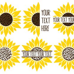 sunflower svg bundle, sunflower svg, leopard sunflower svg, flower svg