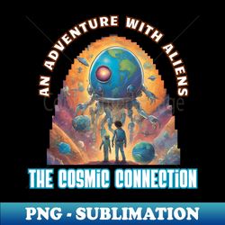 The Cosmic Connection - PNG Transparent Digital Download File for Sublimation - Unleash Your Creativity