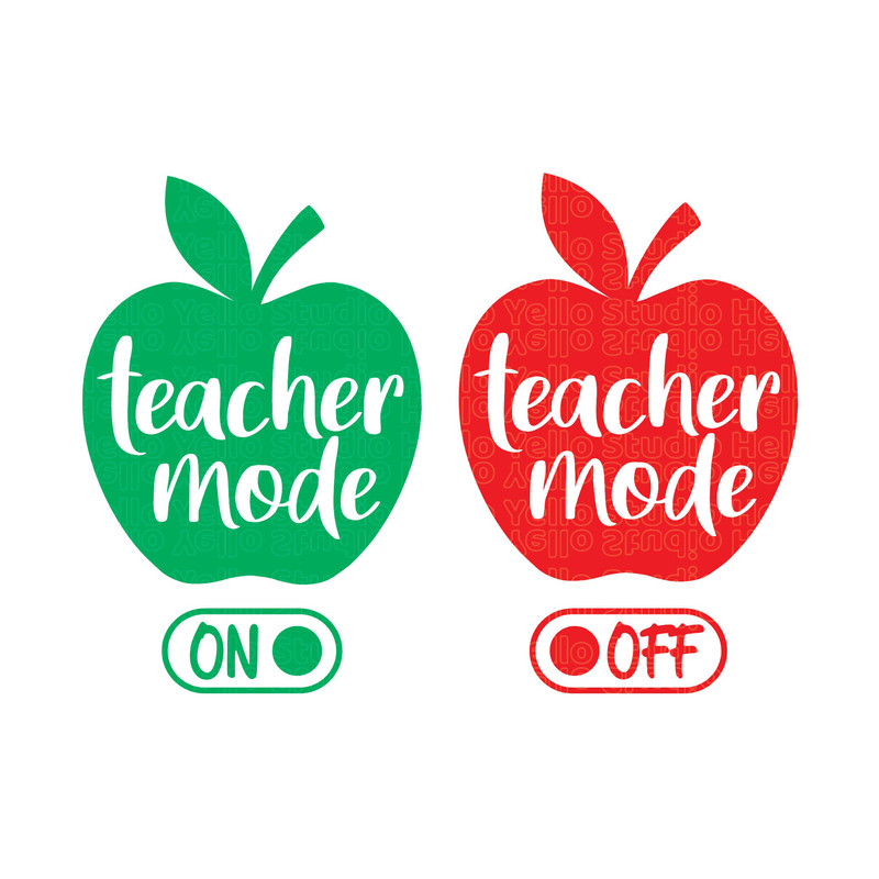Teacher Mode Svg, Teacher Svg, Teacher gifts, Teacher Appreciation, Teach, Teacher Life teacher shirt apple SVG Png Dxf Cut files Cricut.jpg