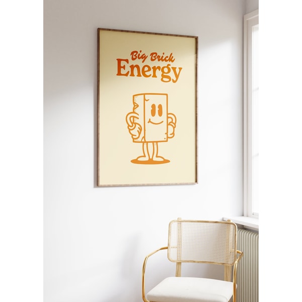 Energy Wall Graphics Retro Big Brick Energy Wall Art, Vintage Inspired Motivation | Inspire ...