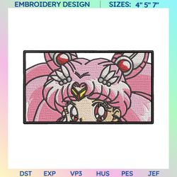 pink girl anime embroidery designs, inspired anime embroidery, sailor moon embroidery, anime embroidery designs, instant download