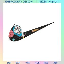 inspired anime embroidered sweatshirt, doraemon x nike embroidered sweatshirt, brand anime embroidered hoodie, inspired anime embroidered crewneck, anime embroidered gift