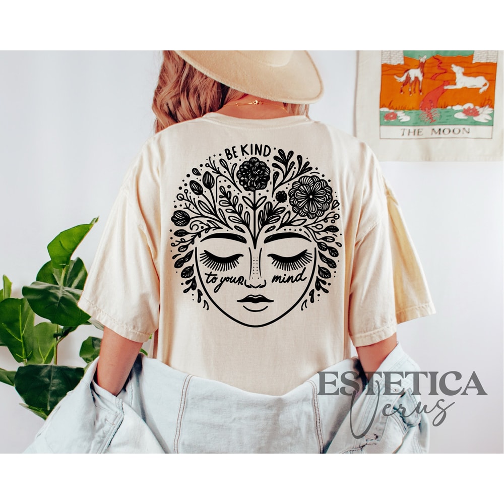 Be Kind To Your Mind Svg Png, Mental Health Awareness Svg, Mindfulness Quote Png, Flowers Svg, Positive Mindset Svg, Peace Svg, Mind Svg.jpg