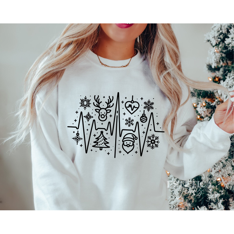 Christmas Heartbeat Svg Png, Snowman SVG, , Funny Christmas Svg, Christmas Tree SVG, Files for Cricut, Sublimation Designs Downloads.jpg