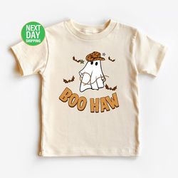 boo haw ghost shirt - cowboy halloween toddler tee - halloween ghost kids shirt - adult, youth, toddler, kids tee shirt
