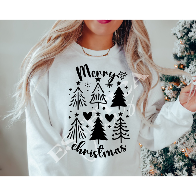 Christmas tree silhouette Svg Png, Ornamented tree Svg, Christmas tree with star SVG, Christmas Saying svg, Christmas Shirt svg, Holiday svg.jpg