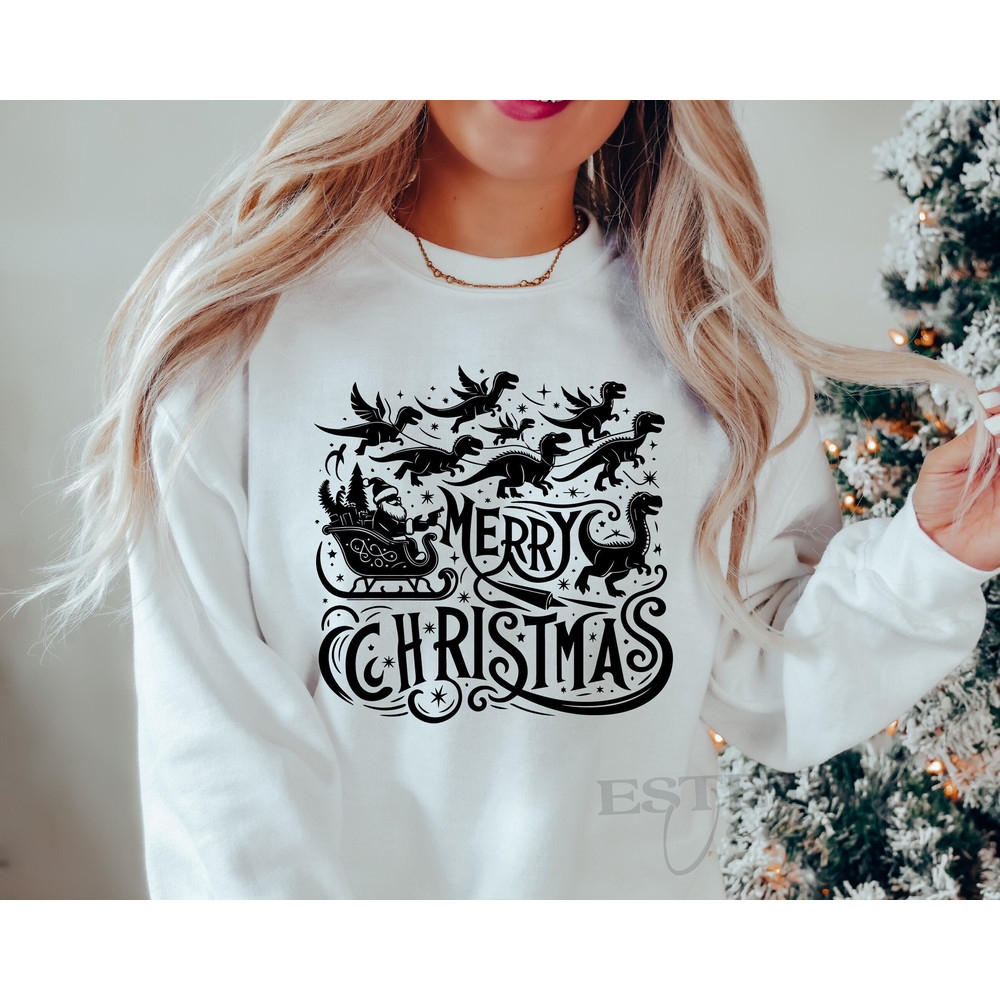 Dinosaur Christmas Svg Png, Merry Christmas Svg, Santa Sleigh Svg, Kids Christmas Svg, Vintage Christmas Svg Santa Claus Svg Download Cricut.jpg