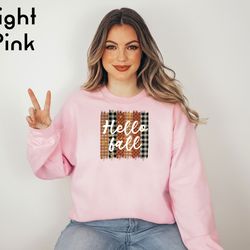hello fall sweatshirt, thanksgiving sweatshirt, cute fall shirt for women's, turkey sweatshirt, funny autumn sweatshirt,