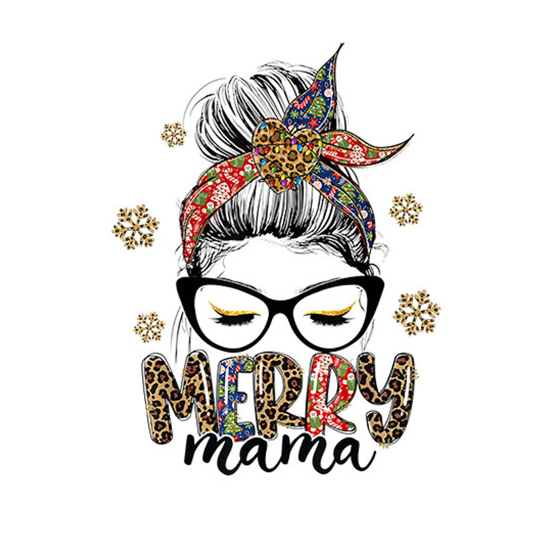 Merry Mama Christmas Women Messy Bun Reindeer Holidays Xmas T-Shirt_3 copy.jpg