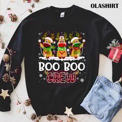 boo boo crew reindeer nurse mask plaid nurse t-shirt - olashirt