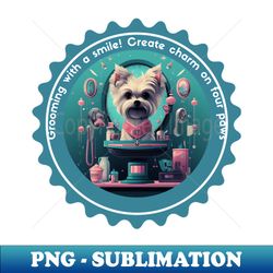 Grooming With A Smile Create Charm On Four Paws Grooming Design Cute Grooming Gift - Vintage Sublimation Png Download - Add A Festive Touch To Every Day