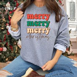 merry merry merry christmas sweatshirt, christmas women sweatshirt, merry christmas shirt, christmas sweatshirt, christm