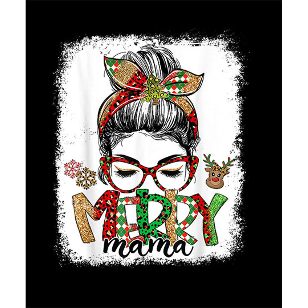 Merry Mama Christmas Women Messy Bun Reindeer Holidays Xmas T-Shirt_6.jpg