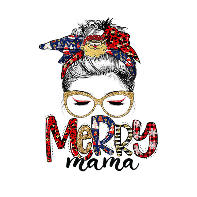 Merry Mama Christmas Women Messy Bun Reindeer Holidays Xmas T-Shirt_7 copy.jpg