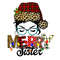 Messy Bun Merry Christmas Sister Leopard Buffalo Xmas Lights T-Shirt copy.jpg