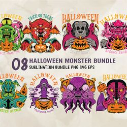 08 Halloween Monster Bundle, Halloween Svg, Cute Halloween, Halloween, Halloween Png 122