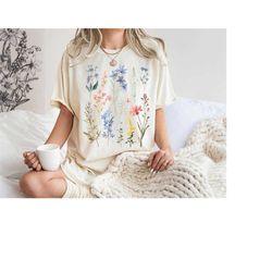 wildflower tshirt, wild flowers shirt, comfort colors floral tshirt, flower shirt, gift for women, ladies shirts, best f