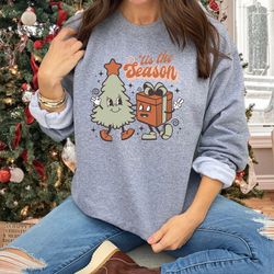 tis the season sweatshirt, christmas tree sweatshirt, cute christmas sweatshirt, christmas women sweatshirt, christmas p