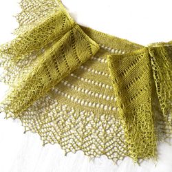 Charming romantic handmade wrap made of natural linen Light openwork scarf of mustard color eco-friendly cape boho