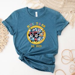 vintage mickey & co 1928 shirt, disney family shirts, retro vintage disney shirt, mickey and friends shirt, retro mickey