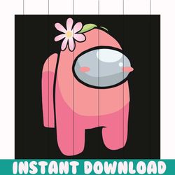 womens cute pink imposter among game us sus svg, trending svg, women imposter svg, cute pink imposter svg, pink imposter