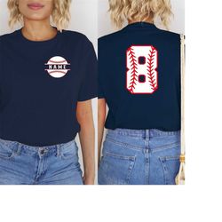 custom name and numbered baseball t shirt, game day shirt for her or him baseball tee, tis the season baseball gift, bas