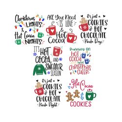 hot cocoa bundle svg, christmas winter svg files, winter christmas svg, christmas logo svg, instant download