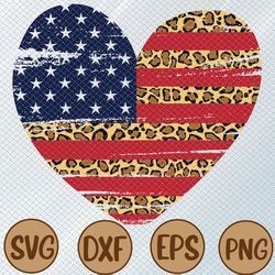 american flag png, american flag heart, leopard print, 4th of july, heart flag distressed, digital download, printable,