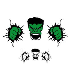 hulk face svg, hulk hands svg cut files for cricut, silhouette