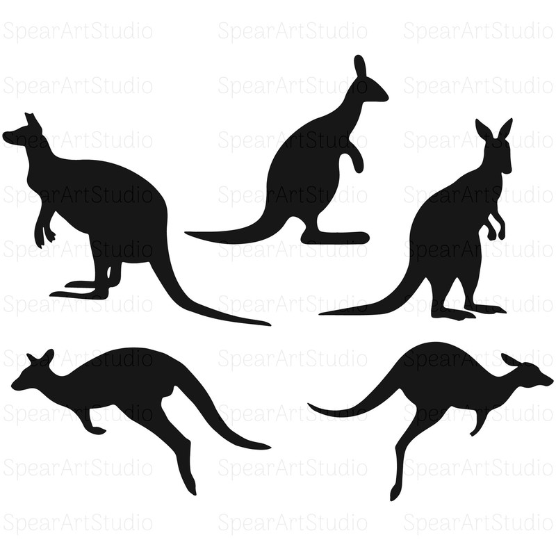 Kangaroo Svg, Kangaroo Silhouette, Kangaroo Bundle, Animal Australia, Animal Svg, Instant Download, Digital Download, SvgPngJpegPdfAi.jpg