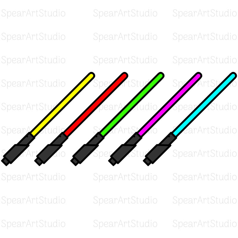 Lightsaber SVG, Lightsaber Svg Design - BlueGreenPinkRedYellow - Lightsaber Silhouette, Instant Digital Download - SVGPNGJpegPdfAi.jpg