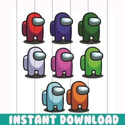 colorful imposter among game us sus svg, trending svg, imposter among svg, cute imposter among svg, imposter among lover