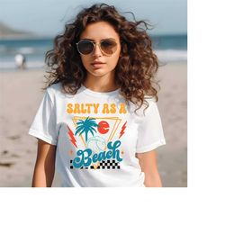 beachside chic: 'salty as beach' tee - embrace the relaxed salty lifestyle!